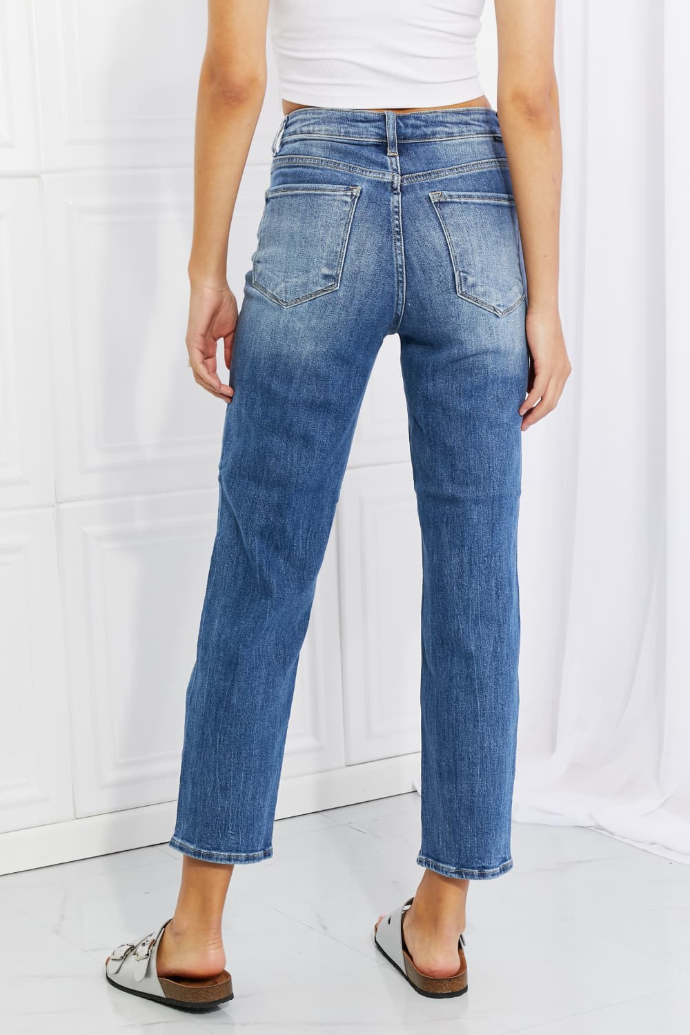 High Rise Relaxed Jeans Blue