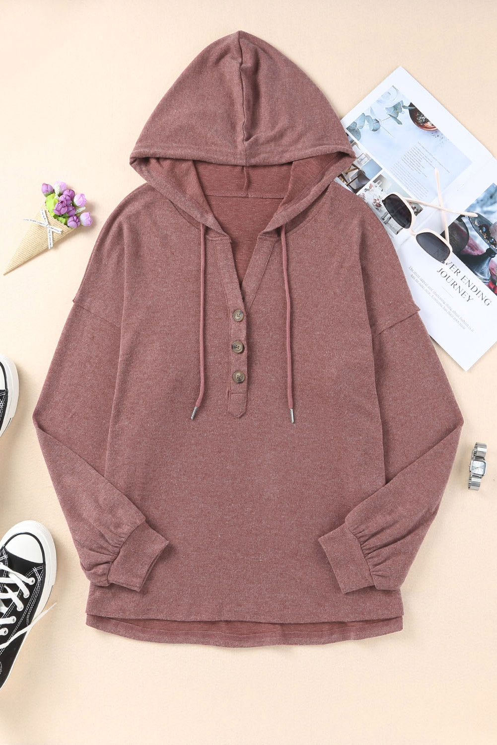 High low hooded discount sweatshirt