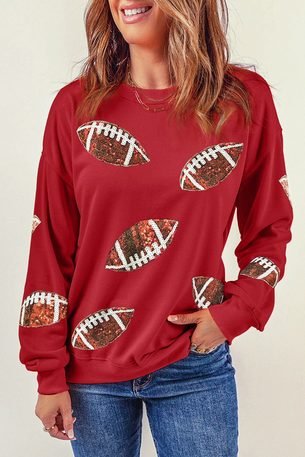 ARIZONA CARDINALS BLOCKING PATTERN BOYFRIEND FIT LONG SLEEVE TEE