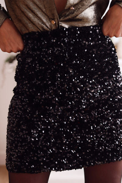 Warehouse sequin pencil clearance skirt