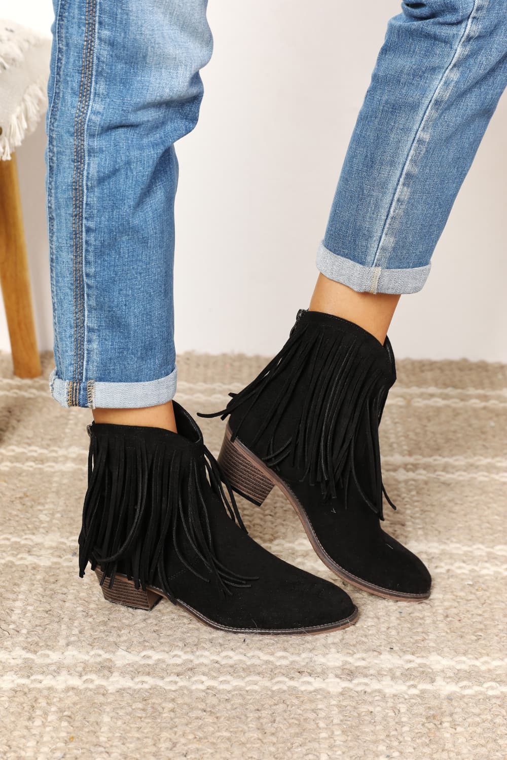 Western heeled ankle clearance boots