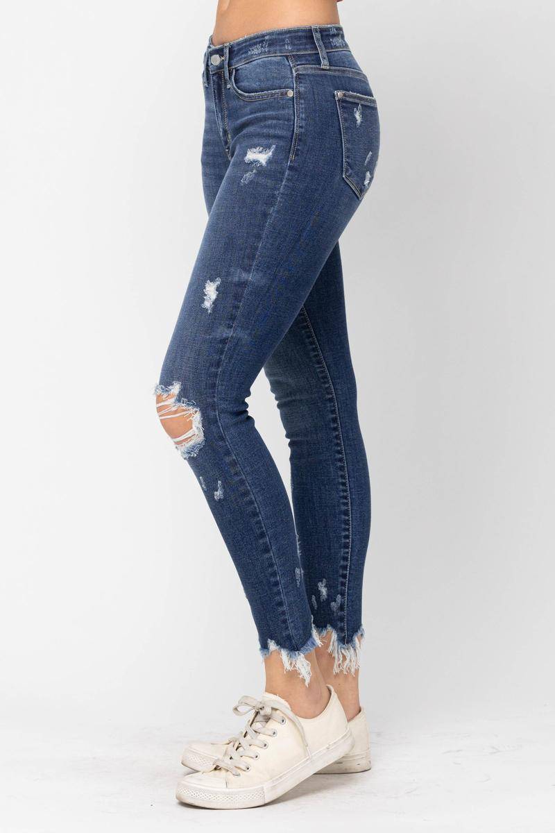 Frayed bottom clearance skinny jeans