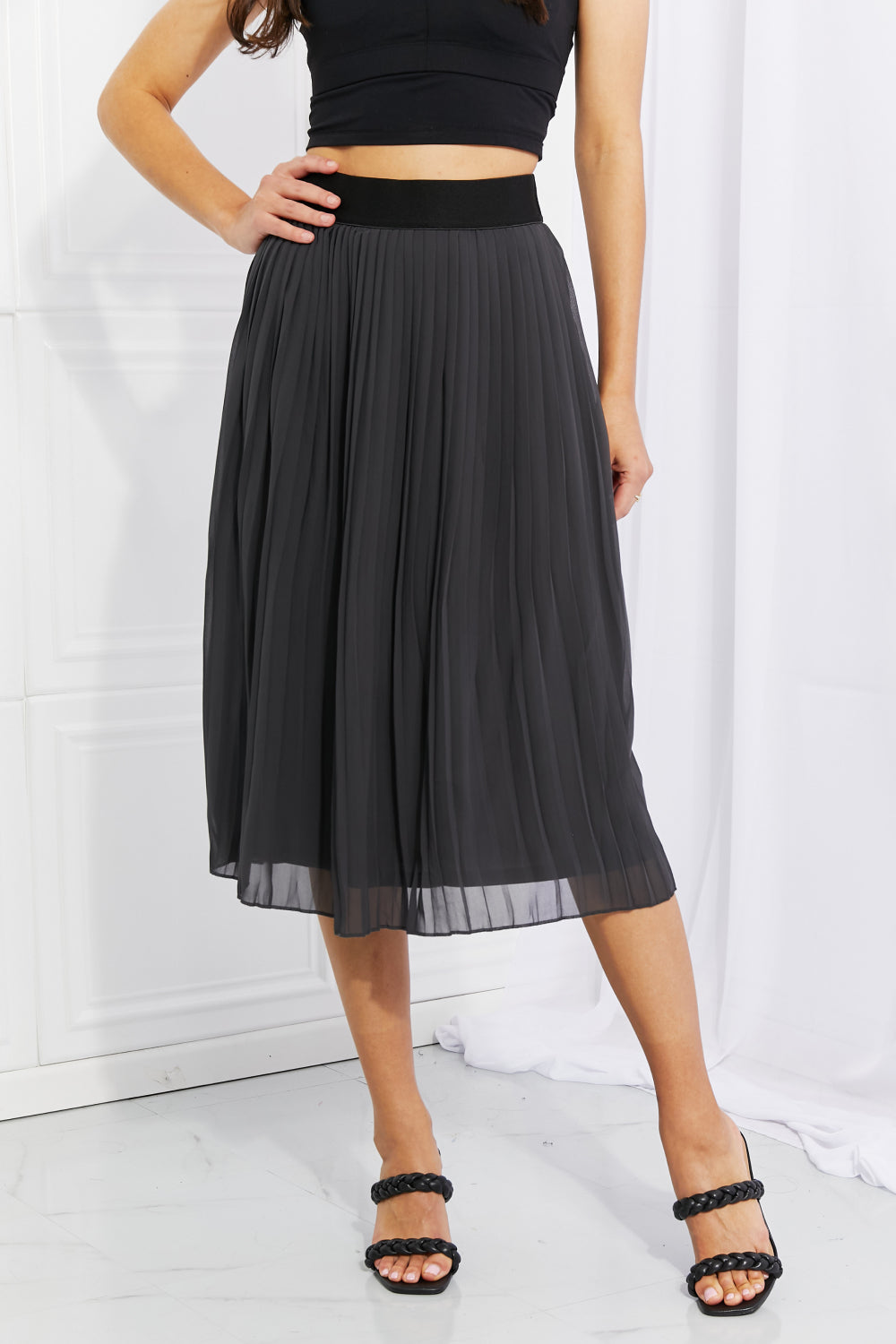 Chiffon midi skirt sale