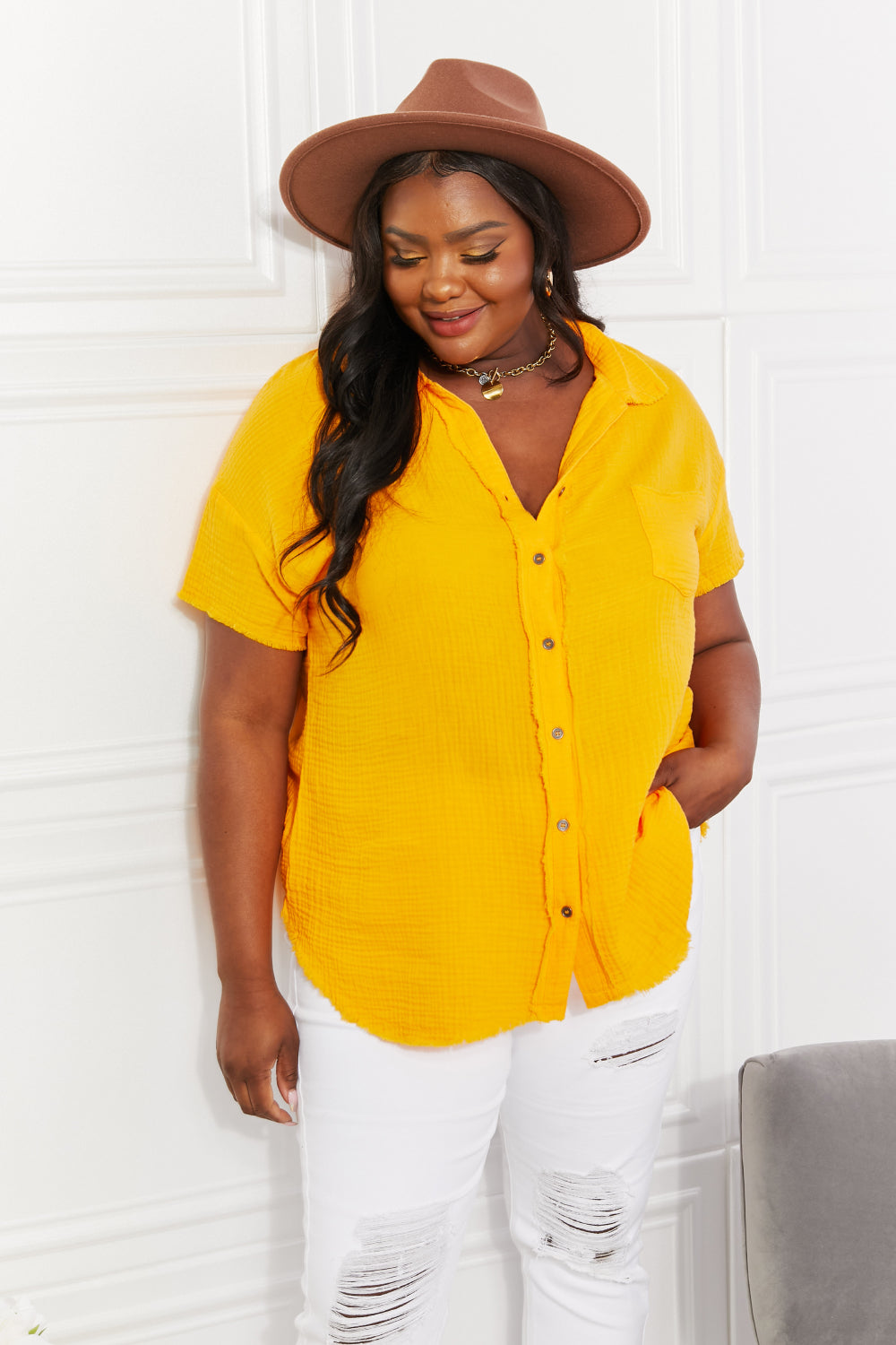 mustard yellow shirt plus size