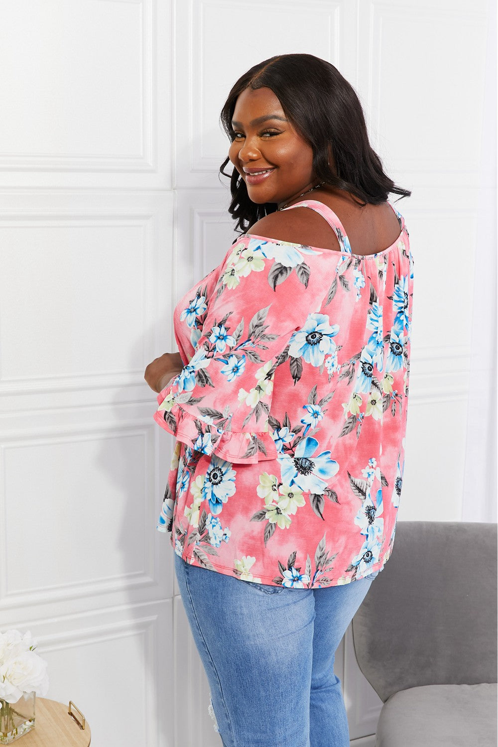 FLORAL COLD SHOULDER TOP