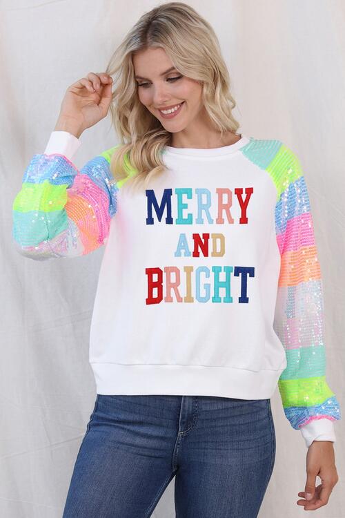 Sequin discount sleeve sweatshirt