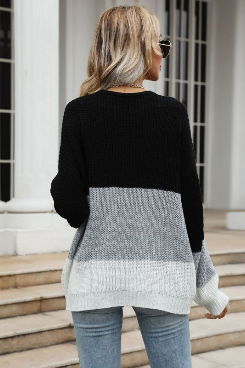 Color block hot sale sleeve sweater