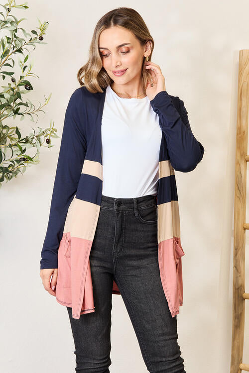 Color block outlet cardigan