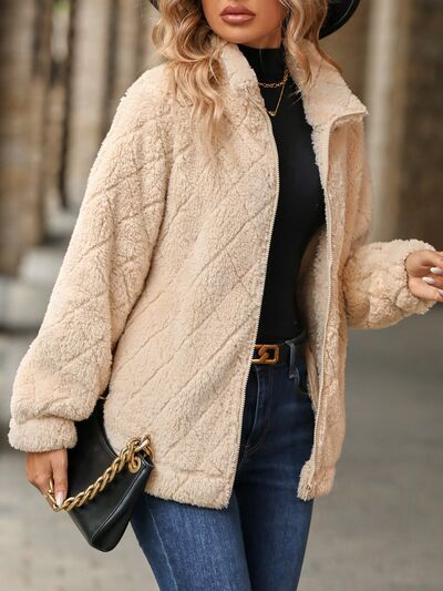 Fuzzy on sale beige jacket