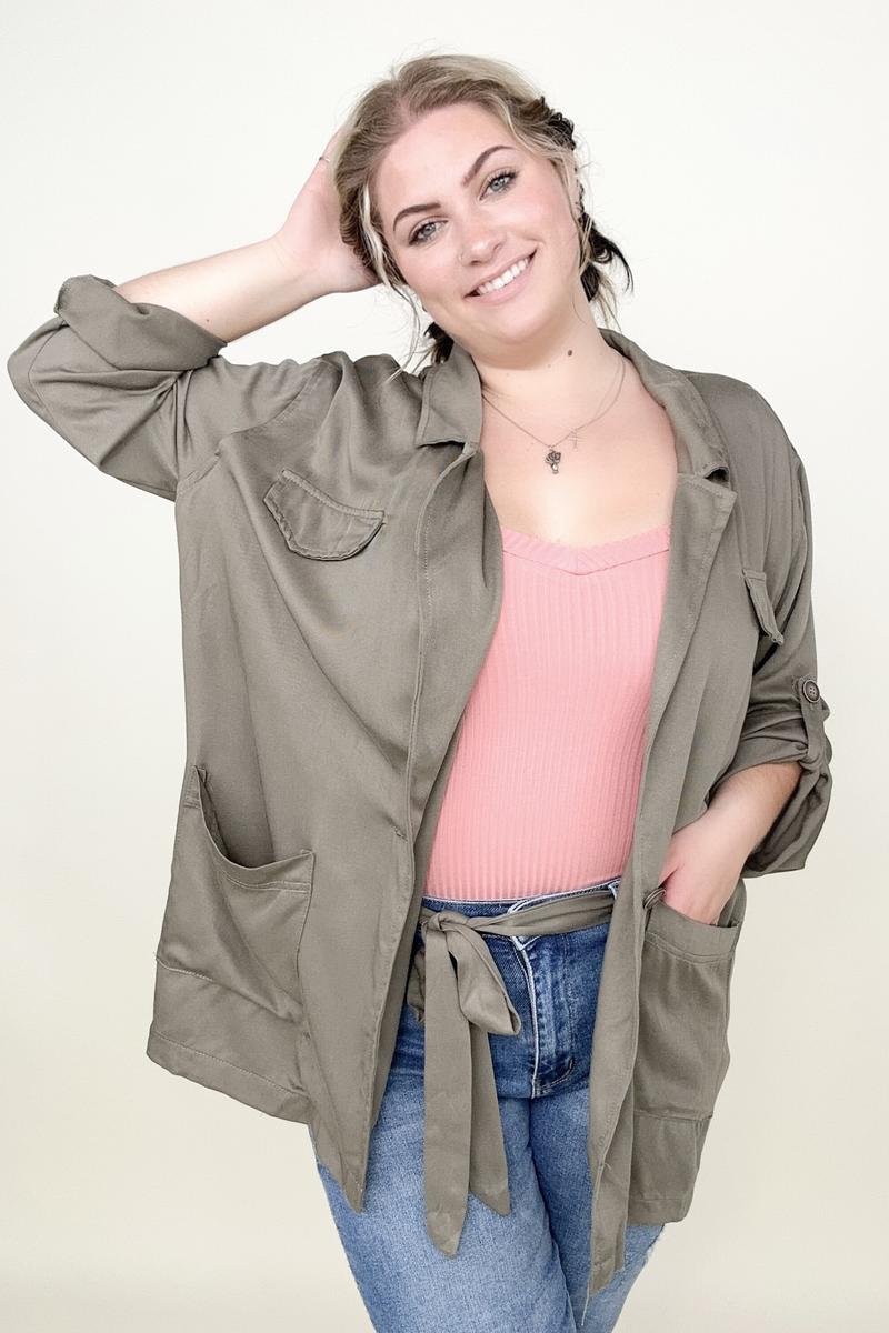 Women's plus 2024 size cargo jacket