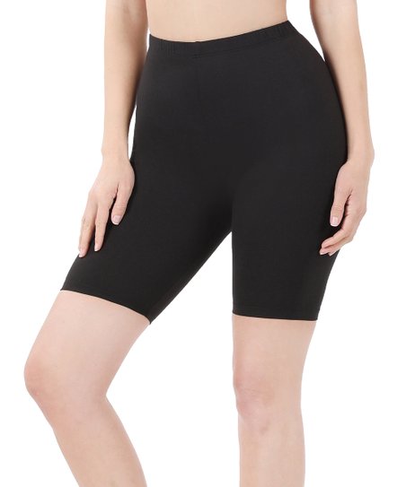 Cotton black biker shorts sale