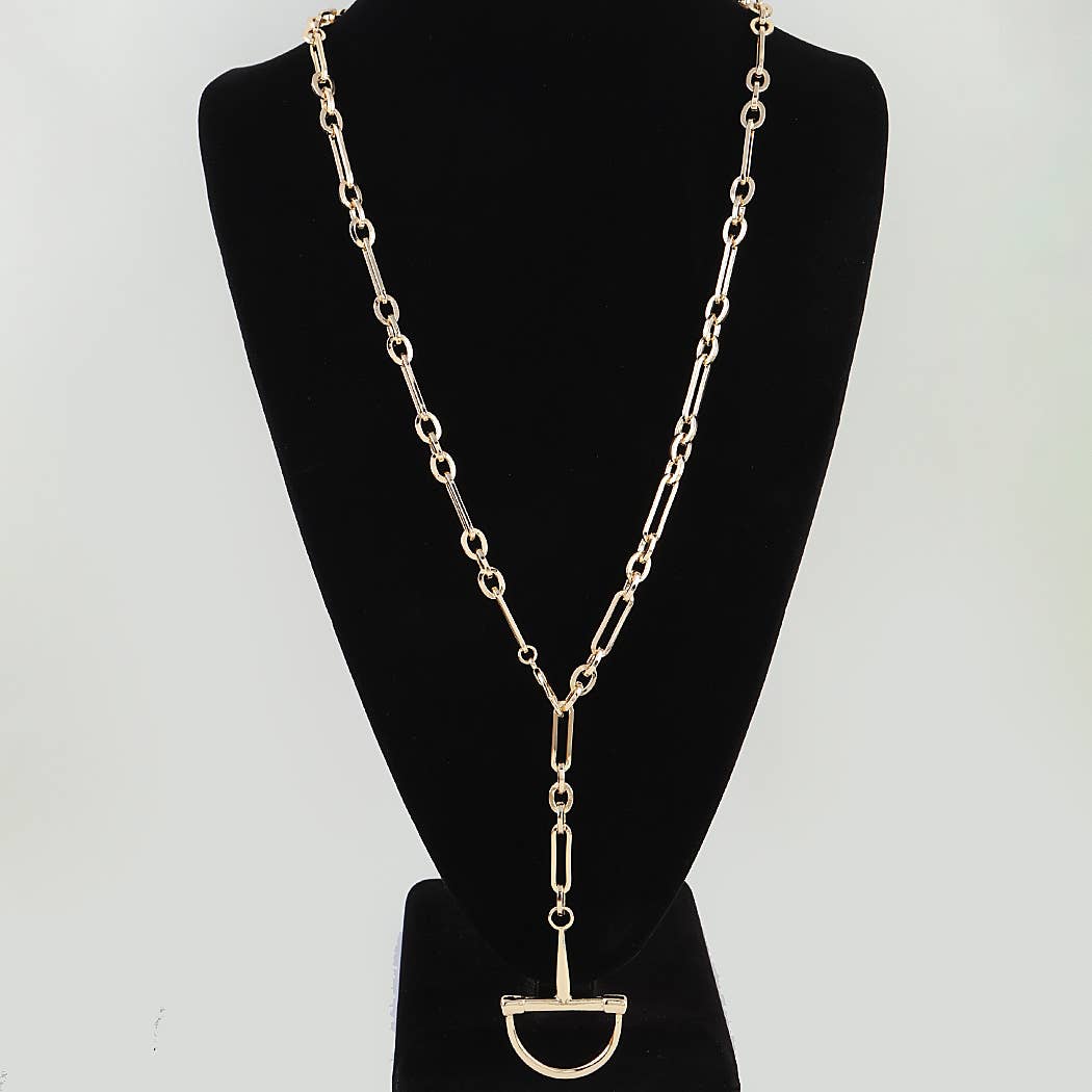 Polished Link Chain Drop Statement Necklace