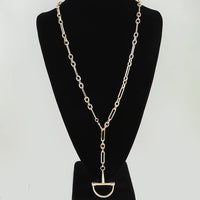 Polished Link Chain Drop Statement Necklace