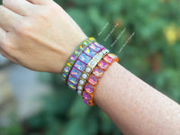 Enamel Stretch Bracelet - Earth Tone Colors - Asst Styles