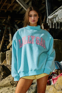 Bucket List Dilly Dally/ Lolly Gag Reversible Mockneck Sweatshirt