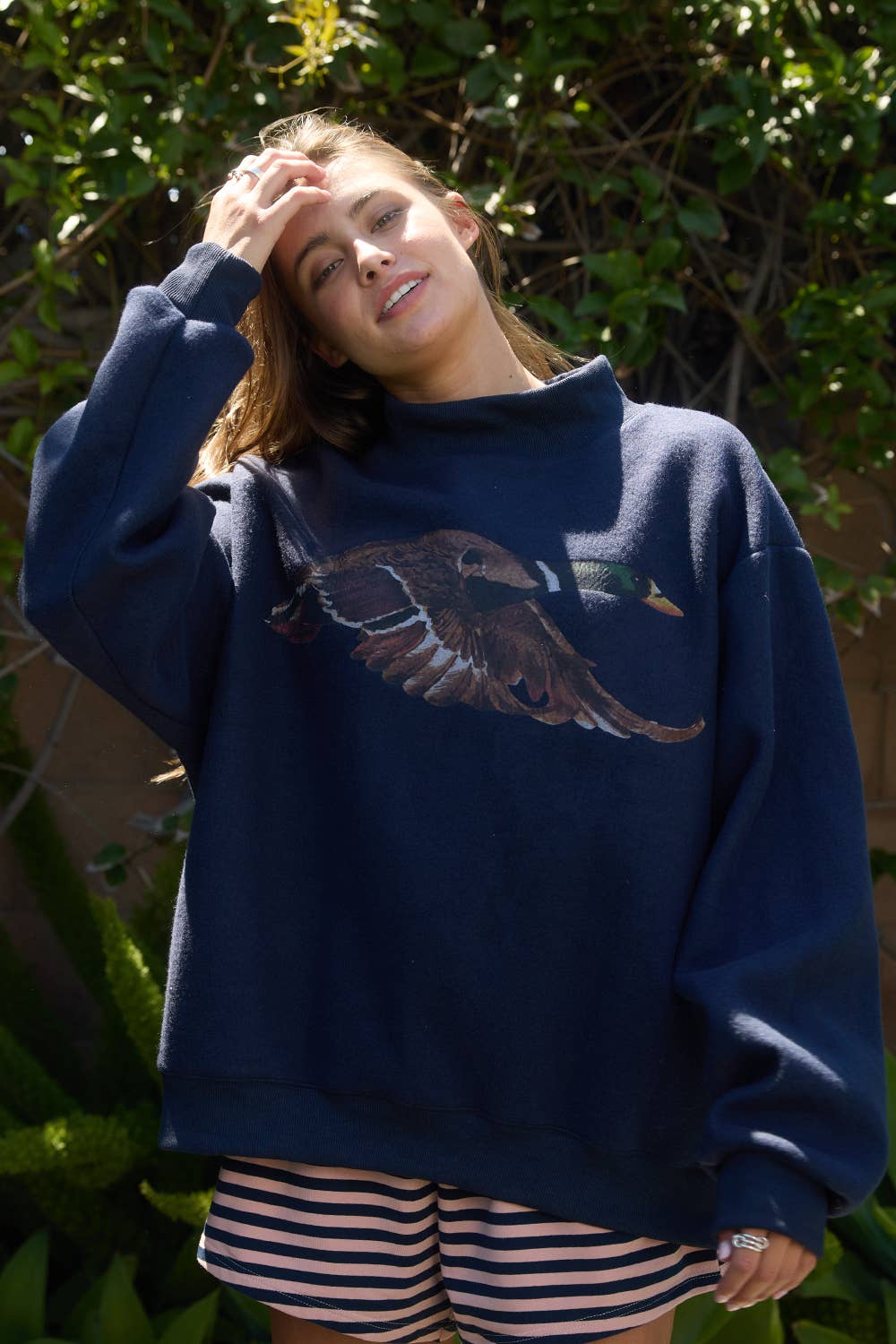 Lucky Duck Reversible Mock-Neck Sweatshirt