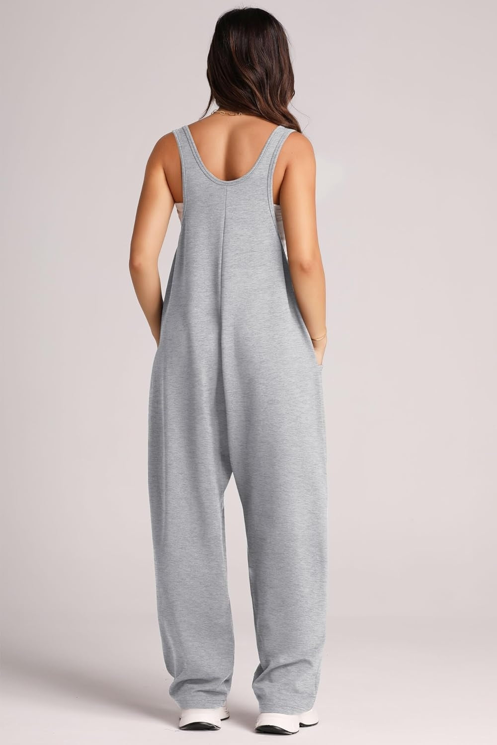 Wide Strap Jumpsuit with Pockets