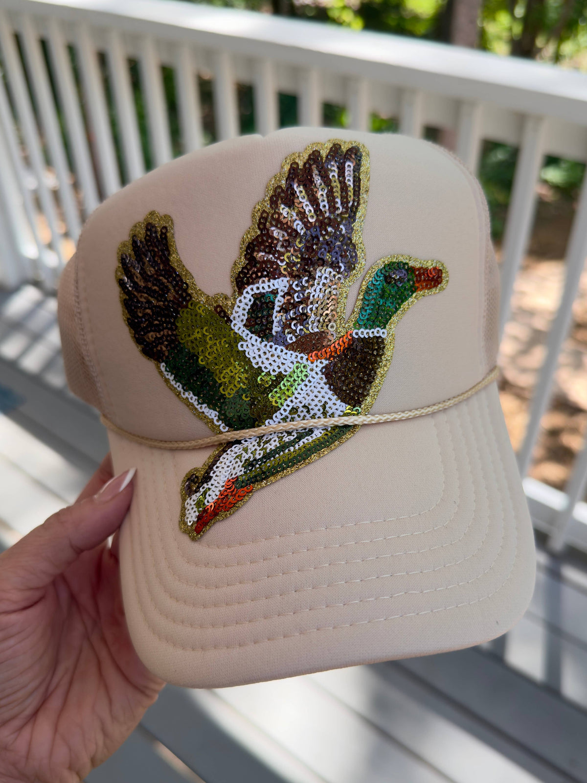 Mallard Sequin Trucker Hat