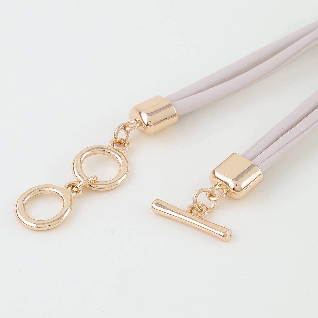 Polished Toggle Double Wrap Rope Bracelet