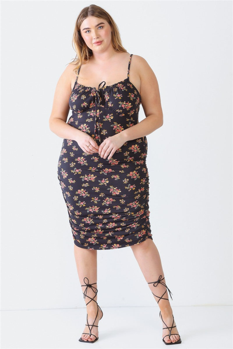 Blue Leopard Plus Size Ruched Floral Square Neck Cami Dress Blue Hawthorn Boutique Blue Leopard Plus Size Ruched Floral Square Neck Cami Dress Blue Hawthorn Boutique