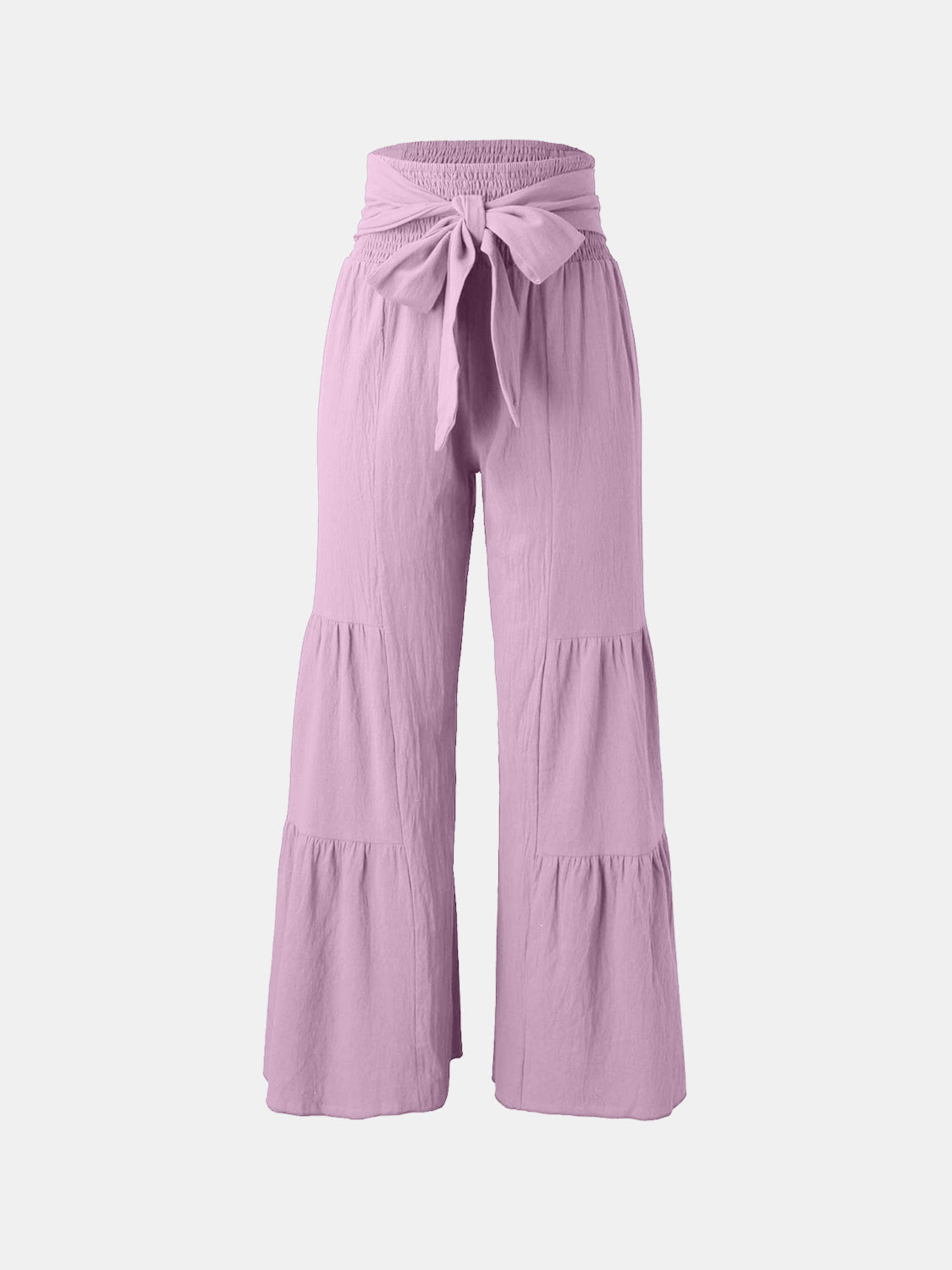 Tied Ruched Wide Leg Pants