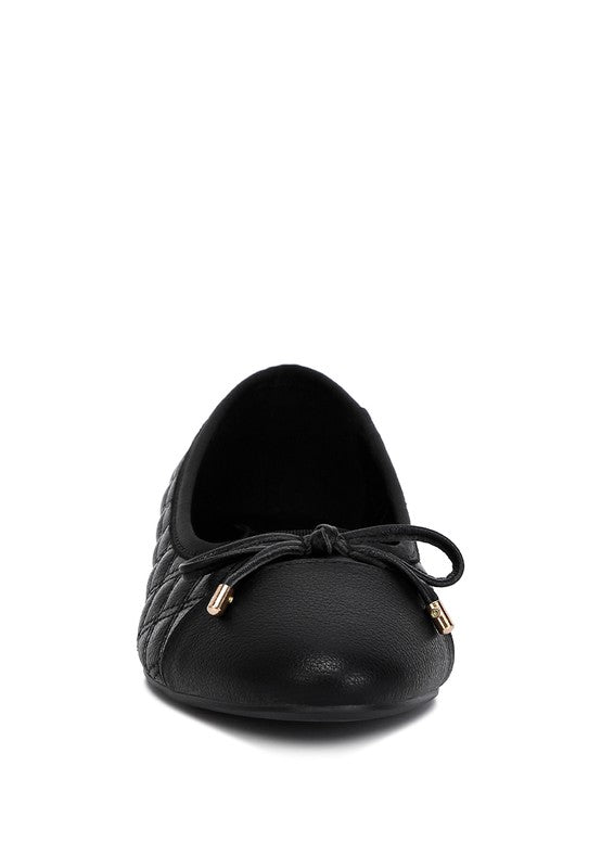 Naoki Quilted Faux Leather Ballerinas