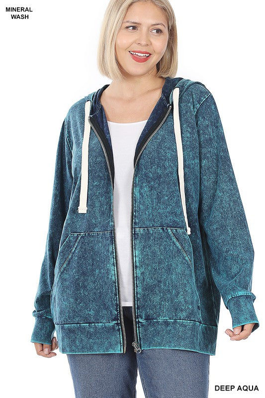 Plus size zippered hoodie hot sale