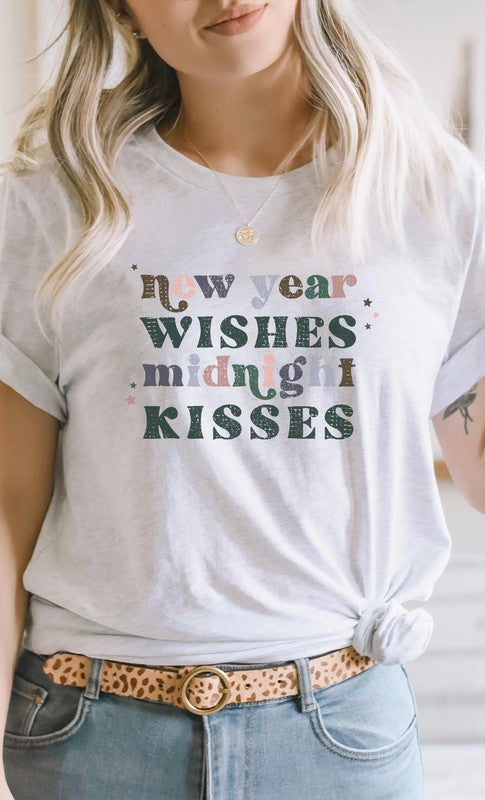 New Year Wishes Midnight Kisses Graphic Tee
