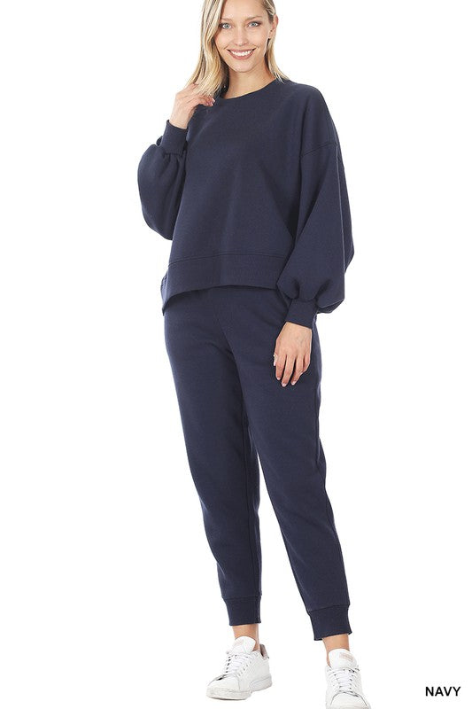 Blue sweatshirt best sale and sweatpants set