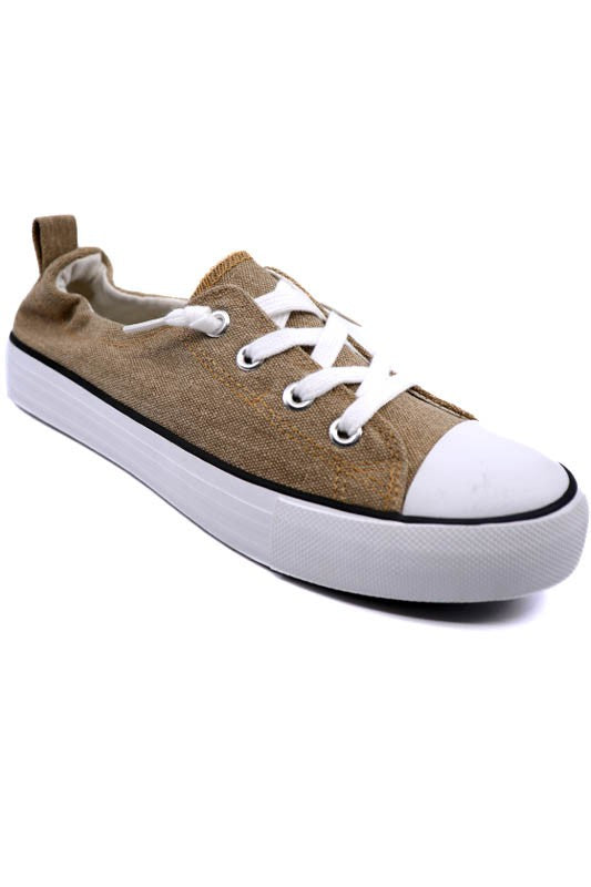 Slip on Canvas Sneaker with Elastic Back