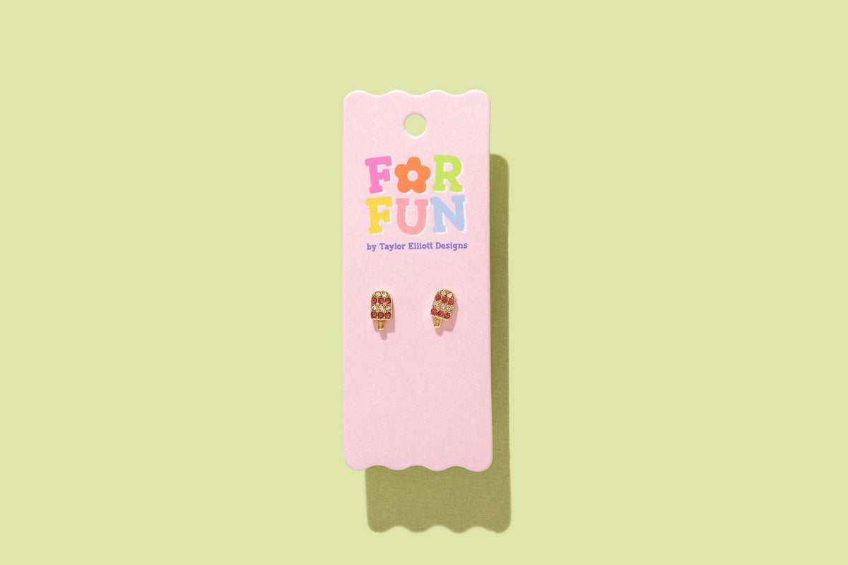 Pink Popsicle Stud Earrings
