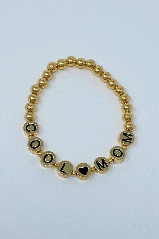 Cool Mom Gold Bead Bracelet