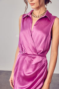 COLLAR WRAP DRESS