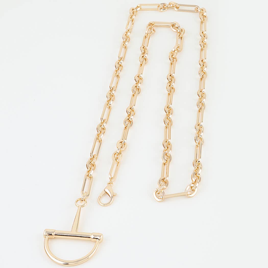 Polished Link Chain Drop Statement Necklace