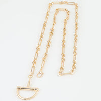 Polished Link Chain Drop Statement Necklace