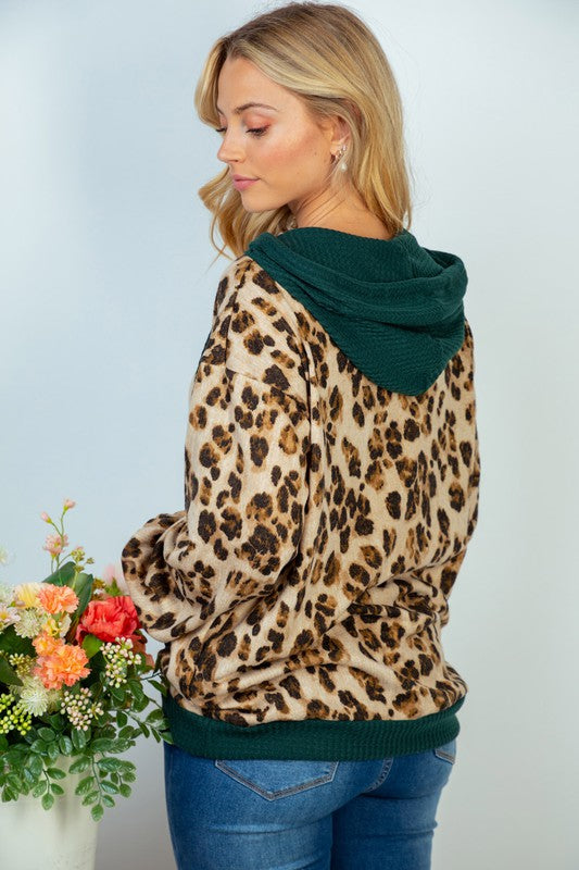 Long Sleeve Animal Print Knit Top