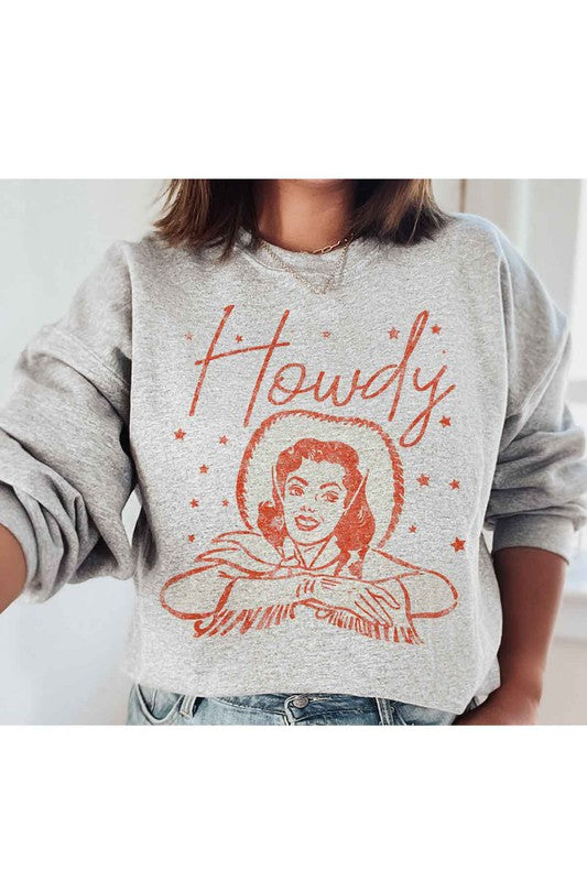 HOWDY COWGIRL GRAPHIC SWEATSHIRT