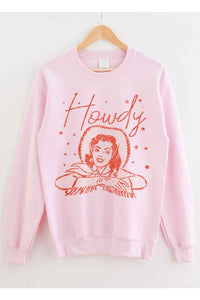 HOWDY COWGIRL GRAPHIC PLUS SIZE SWEATSHIRT