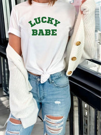 Lucky Babe St Patrick's Day Crew Neck Tee