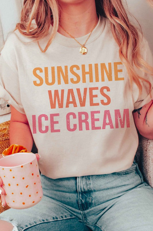 SUNSHINE WAVES ICE CREAM GRAPHIC T-SHIRT