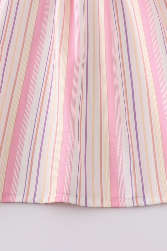 Multicolored stripe ruffle dress