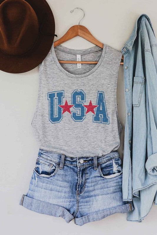 HOWDY AMERICA USA GRAPHIC MUSCLE TANK