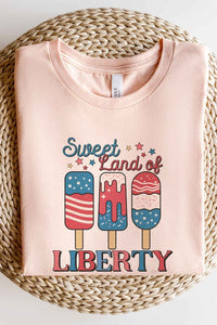 SWEET LAND OF LIBERTY USA GRAPHIC PLUS SIZE TEE