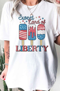 SWEET LAND OF LIBERTY USA GRAPHIC PLUS SIZE TEE