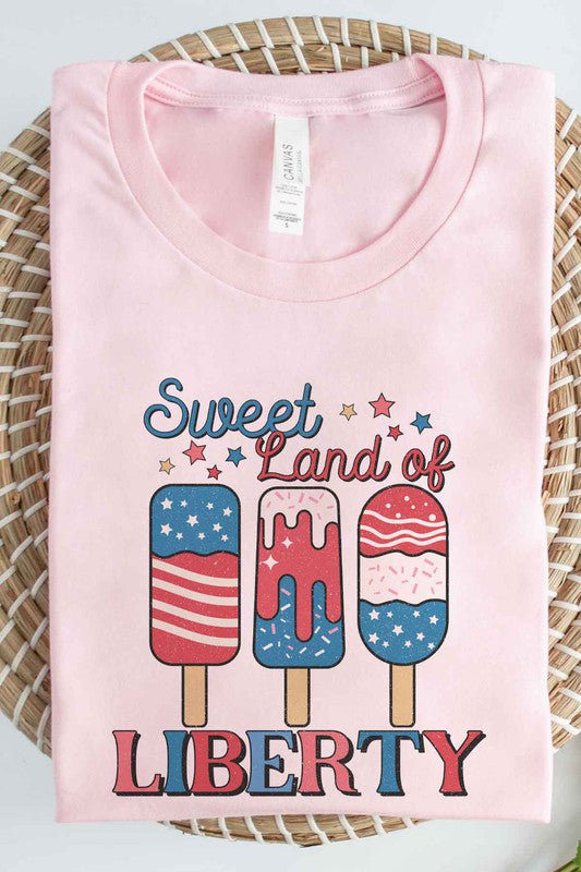 SWEET LAND OF LIBERTY USA GRAPHIC PLUS SIZE TEE