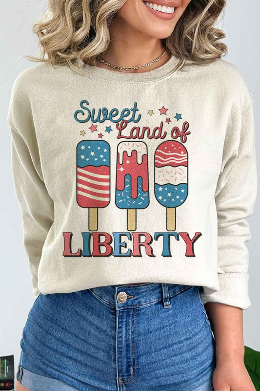 SWEET LAND OF LIBERTY USA PLUS SIZE SWEATSHIRT