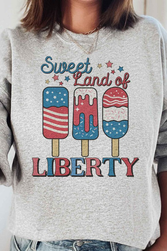 SWEET LAND OF LIBERTY USA PLUS SIZE SWEATSHIRT