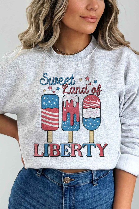 SWEET LAND OF LIBERTY USA PLUS SIZE SWEATSHIRT