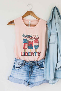 SWEET LAND OF LIBERTY USA GRAPHIC MUSCLE TANK