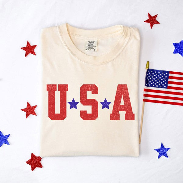 USA Stars Garment Dyed Tee